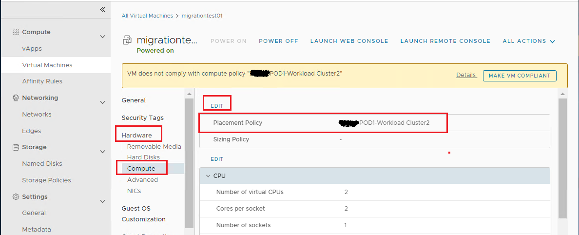 VCD 10.3.1: Cross-Cluster Workload Migration within the same elastic ...